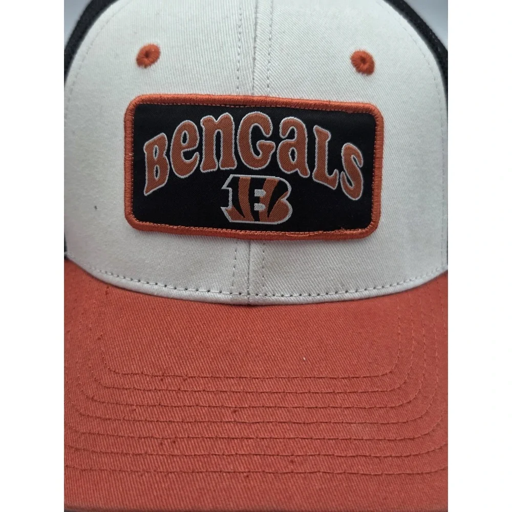 Youth Kids NFL Cincinnati Bengals Black/Orange Mesh Trucker Adjustable Hat New